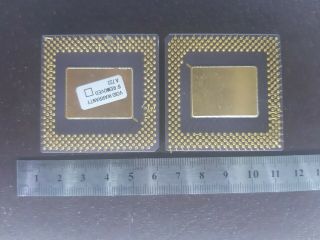 2X AMD - K5 PR 166 GOLD VINTAGE CERAMIC CPU FOR GOLD SCRAP RECOVERY 5