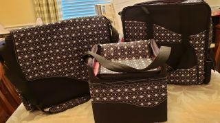 Creative Memories Project Totes - Vintage Black,  Pink And White