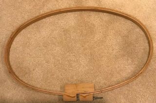 Vintage Gibbs Wood Quilt Quilting Oval Hoop Screw And Wingnut 27 X 17 X 1
