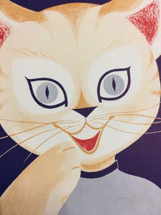 Fun Vintage 1955 Retro Kit Cat Visits Dentist Kid’s Coloring Book