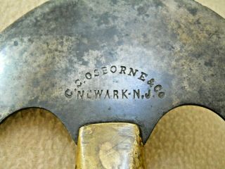 Vintage C S Osborne & Co Round Leather Knife / Newark N J 2