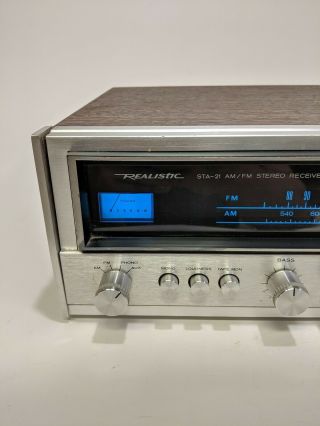 VINTAGE 1970s Realistic STA - 21 AM/FM Stereo Receiver Wood Veneer - 3