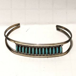 Vintage Old Pawn Zuni Sterling Petit Point Cuff Bracelet