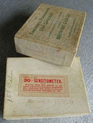 1890 ' s EMPTY BOX for Eastman ' s Transparent Film Cartridges for BROWNIE CAMERA 2