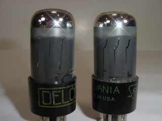 2 Vintage NOS Sylvania 6V6GT 6V6 Chrome Top Smoked Matched Amplifier Tube Pair 2