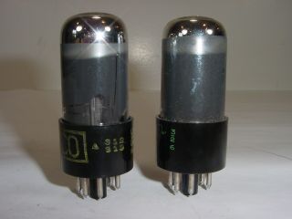 2 Vintage NOS Sylvania 6V6GT 6V6 Chrome Top Smoked Matched Amplifier Tube Pair 3