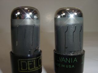 2 Vintage NOS Sylvania 6V6GT 6V6 Chrome Top Smoked Matched Amplifier Tube Pair 5