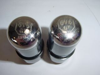 2 Vintage NOS Sylvania 6V6GT 6V6 Chrome Top Smoked Matched Amplifier Tube Pair 6