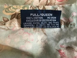 Vintage Ralph Lauren Sage Green Floral Full/Queen Duvet cover 100 cotton 2