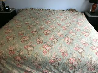 Vintage Ralph Lauren Sage Green Floral Full/Queen Duvet cover 100 cotton 4