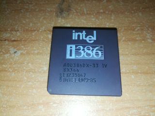 Intel A80386dx - 33,  386dx,  Sx366,  Vintage Cpu,  Gold,