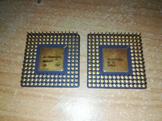 Intel A80386DX - 33,  386DX,  SX366,  Vintage CPU,  GOLD, 4