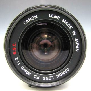 AS - IS Canon FD 35mm f/2 SSC / S.  S.  C.  35mm SLR Camera Lens w/ Caps For REPAIR 2