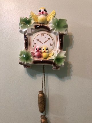 Vintage Coo Coo Clock Wall Pocket Made In Japan,  Ceramic