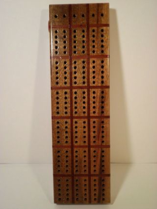 Vtg Myrtle Rarest Of All Woods 10 " X 3 " Cribbage Board Made In Oregon 6 Pegs Htf