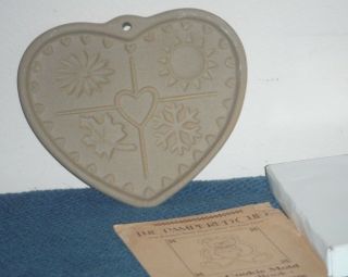 Stoneware Cookie Chocolate Mold Pampered Chef Seasons Of The Heart Vintage 1997