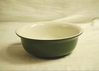 Old Vintage Hall Stoneware Mixing Bowl Green White 8 - 3/4 " Bowl 396 Usa Made Mcm
