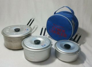 Evernew Cookset Vintage Aluminum W/carry Case,  Can Opener