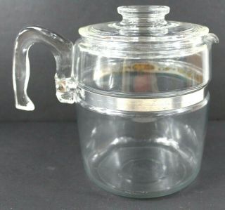 Vintage Pyrex Flameware Glass 9 Cup Percolator Coffee Pot And Lid Only 7759 - B