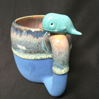 Vintage Handmade Whale Pottery Coffee Mug Colors Collectible