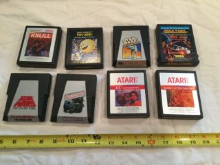 Vintage 1980’s Atari Video Games - 8 (star Wars,  Star Trek,  Pac - Man,  E.  T. ,  Etc.