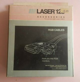 Rare Vintage Laser 128 Rgb Cable - (apple Iie Iic Compatible) Mib Nos