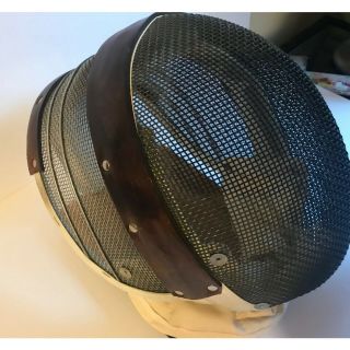 Vintage Santelli N.  Y.  C.  Fencing Mask Helmet Wire Leather