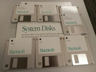 Set Of 7 Apple Macintosh Quadra 610/650 System Disks 1983 - 1992 Orig.  Pkging