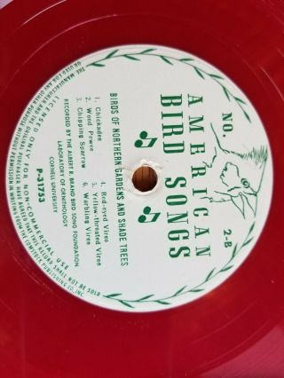 Wonderful Vintage American BIRD SONGS Red Vinyl 6 record Set 78 rpm 5