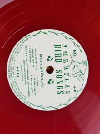 Wonderful Vintage American BIRD SONGS Red Vinyl 6 record Set 78 rpm 7
