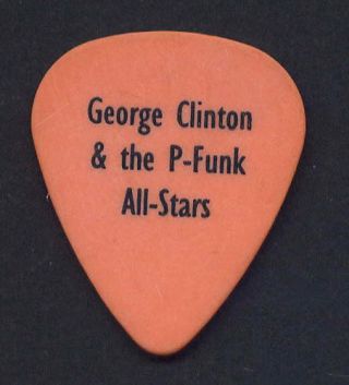 George Clinton P - Funk Parliament Funkadelic Vintage 1990s Orange Guitar Pick