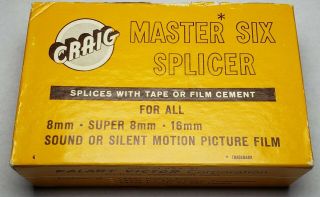 Vintage Craig Master Six Splicer For 8,  8,  And 16 Mm Films With Orig 