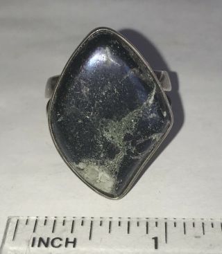 Huge Vintage Dtr Jay King Sterling Silver Black Stone Ring Size 12