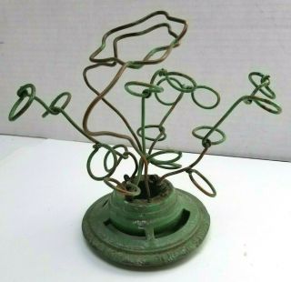 Vintage Talavera Copper Star Wire Flower Frog Primitive Chippy Green Metal Old