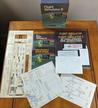 Flight Simulator Ii Commodore 64 Cib Keyboard Overlays Maps Guides