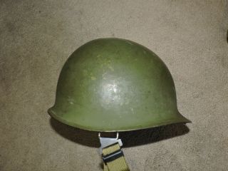 Vintage Vietnam Era U.  S.  Military Issue Steel Combat Helmet With Liner Army Usmc