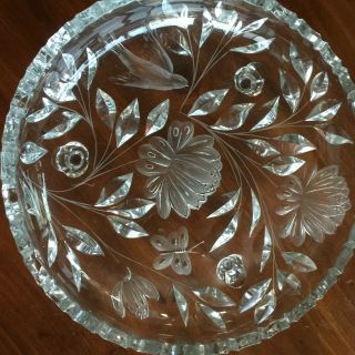 Vintage Pairpoint Murillo American Brilliant Cut Glass Crystal Low Bowl