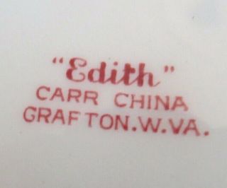 Carr China Grafton W.  Va.  vintage restaurant ware Edith red 7 soup pasta bowls 7