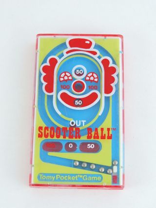 Scooter Ball Tomy Pocket Game 7029 Vintage Travel Game Pinball Skee - Ball
