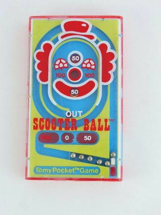 SCOOTER BALL Tomy Pocket Game 7029 vintage travel game pinball skee - ball 5