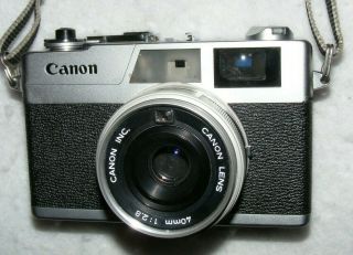 Canon Canonet 28,  35mm Rangefinder Film Camera,  Canon 40mm F2.  8 Lens In Case.