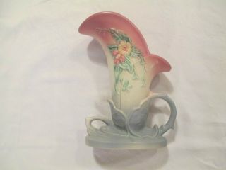 Vintage 1940s Hull Art Pottery PASTELS Floral Vase W - 10 - 8 1/2 Made USA 3