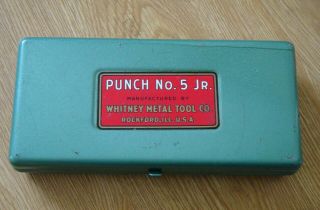 Vintage 1950s Whitney Punch No.  5 Jr Set In Metal Box Case Sheet Tin Hand