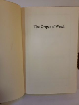 VTG 1939 The Grapes Of Wrath Hardcover Book 1st Edition John Steinbeck Viking. 3