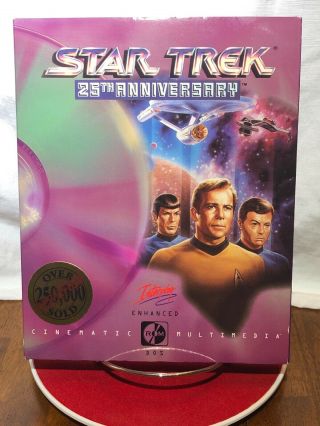 1993 Vtg Star Trek 25th Anniversary Pc Dos Cd - Rom Big Box Game Cib