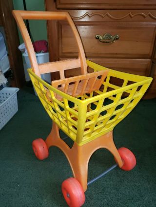 Mattel Tuff Stuff Shopping Cart Play Grocery Store Basket Shopper 1972 Vintage