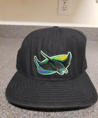 Era Mlb Tampa Bay Devil Rays Vintage Snapback Hat Cap Black