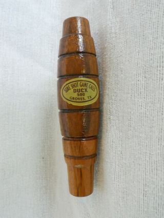 Vintage Wild Game Call - Duck - Sure Shot Duck Call 500 - Wood - Groves Tx