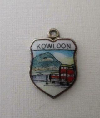 Vintage Enamel Kowloon Hong Kong Travel Shield Charm