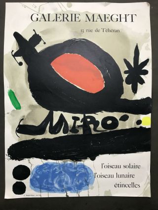 Vtg Joan Miro Maeght Gallery Paris Abstract Lithogaph Art Poster